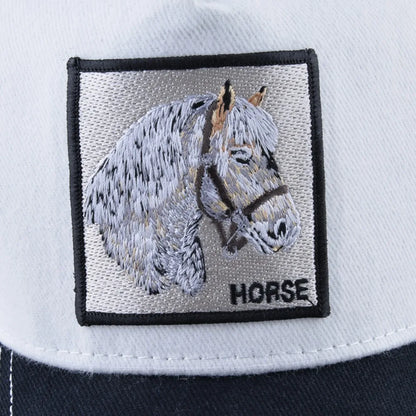 TQMSMY Fashion Embroidery White Horse Animal Trucker Hat Cotton Baseball Caps Breathable Summer Hats