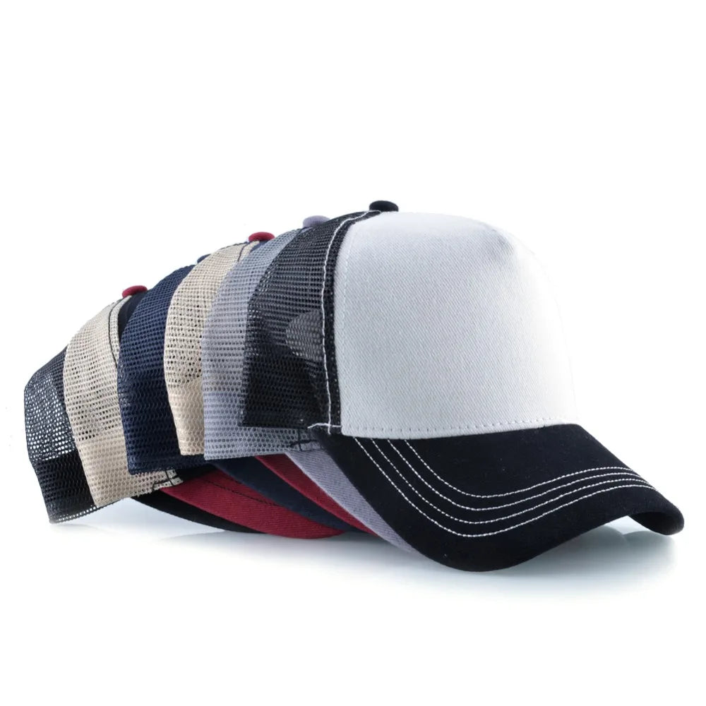 TQMSMY Fashion Embroidery White Horse Animal Trucker Hat Cotton Baseball Caps Breathable Summer Hats
