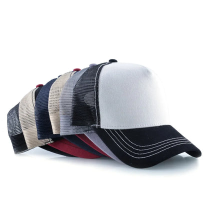 TQMSMY Fashion Embroidery White Horse Animal Trucker Hat Cotton Baseball Caps Breathable Summer Hats