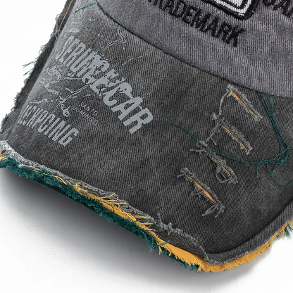 Unisex Washed Denim Baseball Cap For Men Women 1969 Letter Streetwear Cap