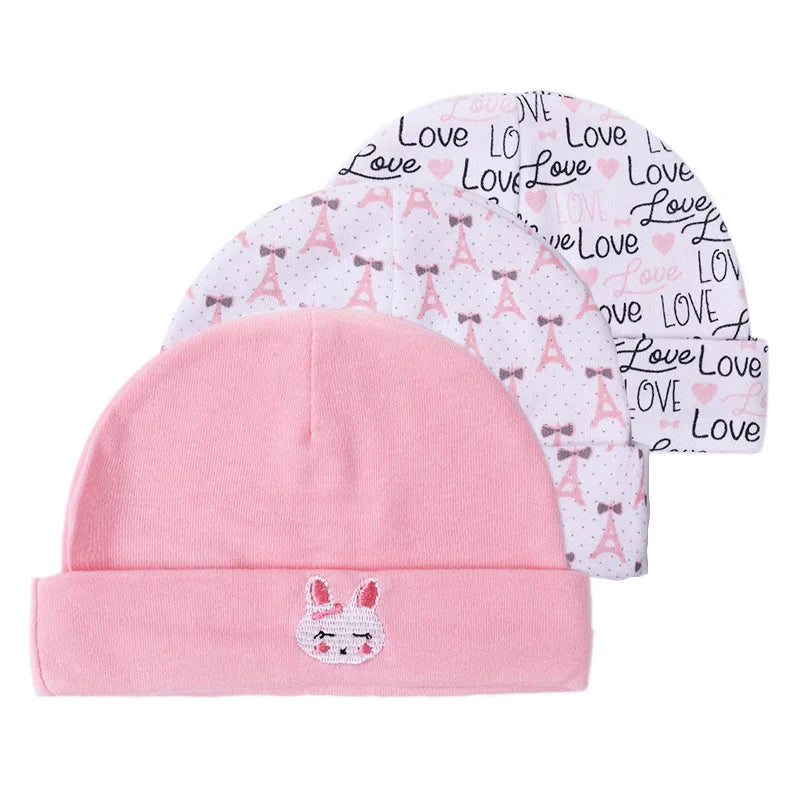 New Born Baby Boy Hats 3/5 Pieces Cotton Baby Girls Hats