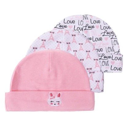New Born Baby Boy Hats 3/5 Pieces Cotton Baby Girls Hats