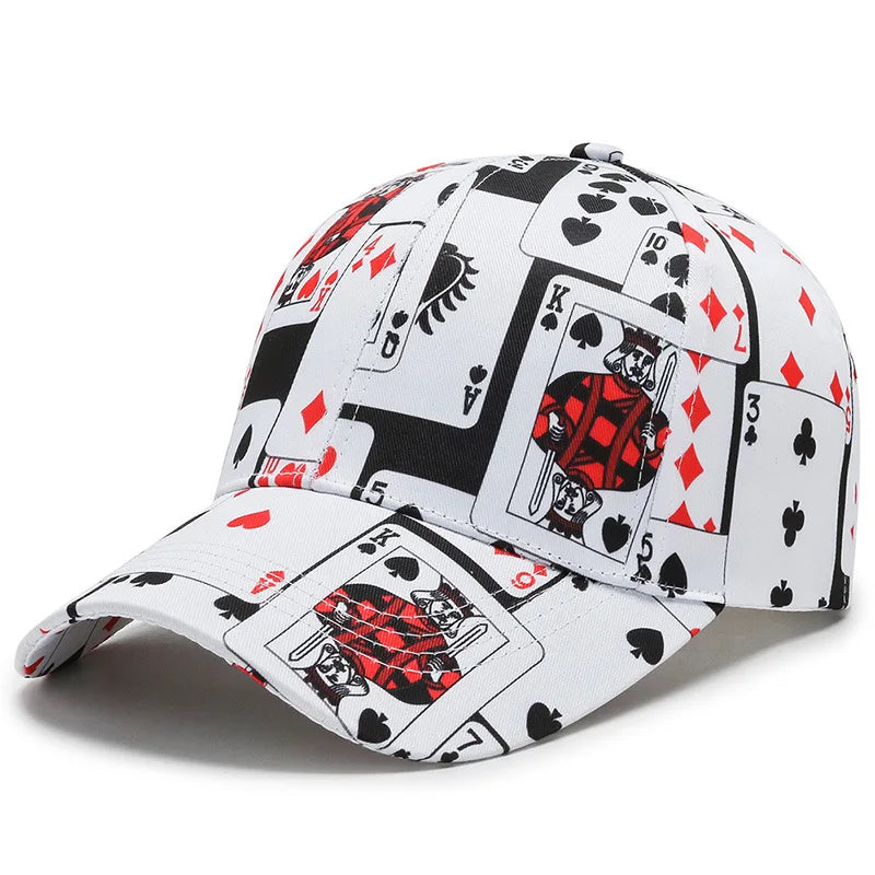 New Arrive Poker Letters Print Baseball Caps For Men Women