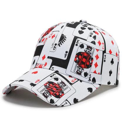 New Arrive Poker Letters Print Baseball Caps For Men Women