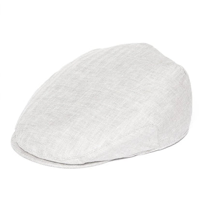 Linen Flat Cap For Men Women Herringbone Linen Newsboy Cap