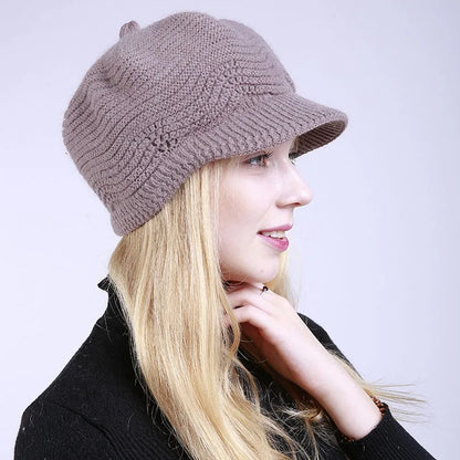 Fashion Knitting Solid Color Thicken Women Winter Hat