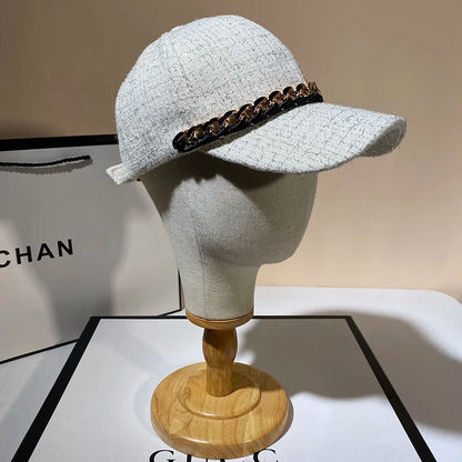 Winter Autumn Chic Casual Outdoor Cap Women‘s Tweed Baseball Caps