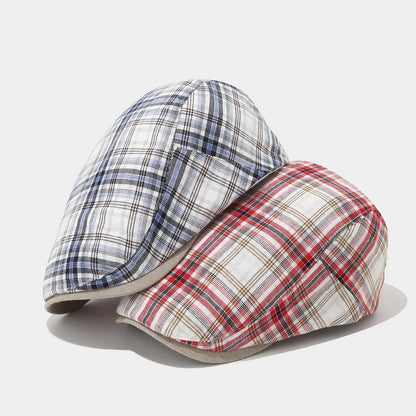 Autumn New Style Plaid - Women's British Artist Hat