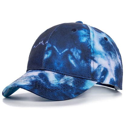 New Fashion Women Tie Dye Cap Multicolor Irregular Print Baseball Cap