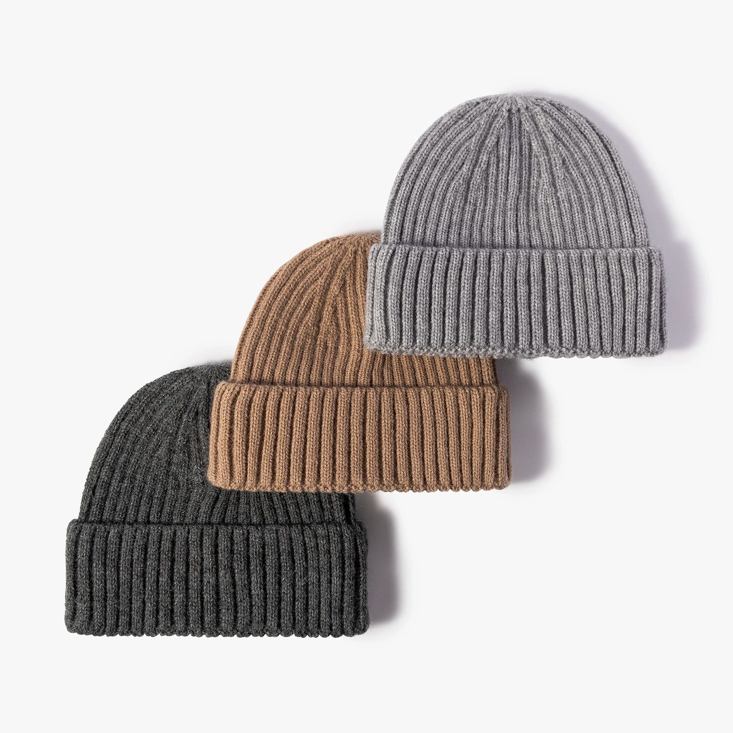 Youth Boys Girls Winter Warm Cuffed Plain Skull Knit Hat Cap