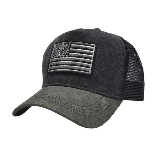 Custom USA Flag Baseball Cap Sports Trucker Caps