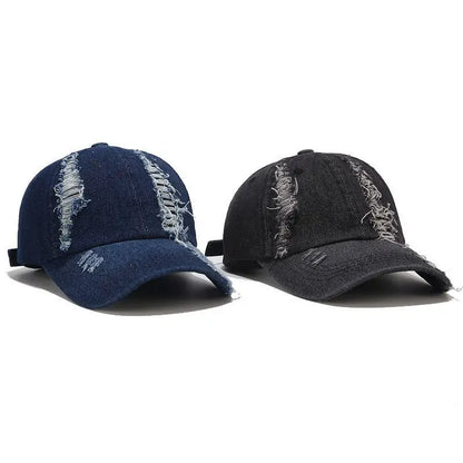 Tide Washed Denim Ripped Baseball Cap Spring Cotton Snapback Hat