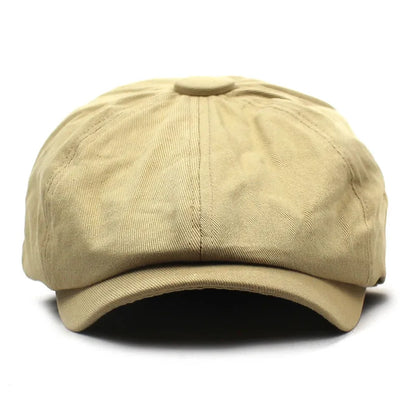 Spring And Summer Solid Cotton Newsboy Caps Men Flat Peaked Cap
