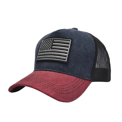 Custom USA Flag Baseball Cap Sports Trucker Caps
