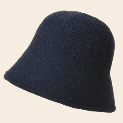 Unisex Pure Color High Quality Knit Bucket Hat