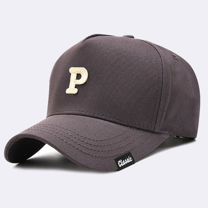 Big Head Hard Cotton 5 Panels Baseall Cap Outdoors Leisure Curved Peak Sun Hat
