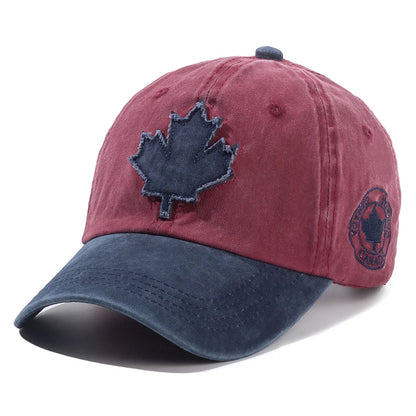 Unisex Washed Cotton Vintage Cap Canada Baseball Cap Men And Women