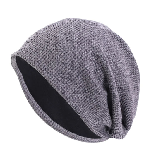 Double Fabric Waffle Pattern Spring Autumn Unisex Skullies & Beanies