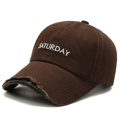 Unisex Cotton Embroidered Caps Vintage Distressed Baseball Cap