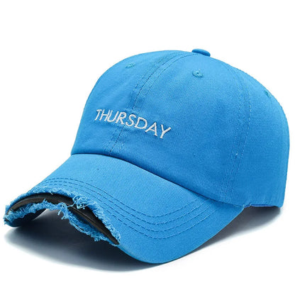 Unisex Cotton Embroidered Caps Vintage Distressed Baseball Cap