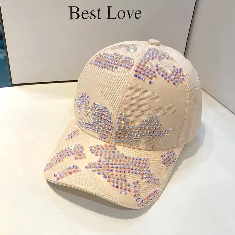 Fashion Baseball Cap Men Women Diamond Letter Snapback Hat