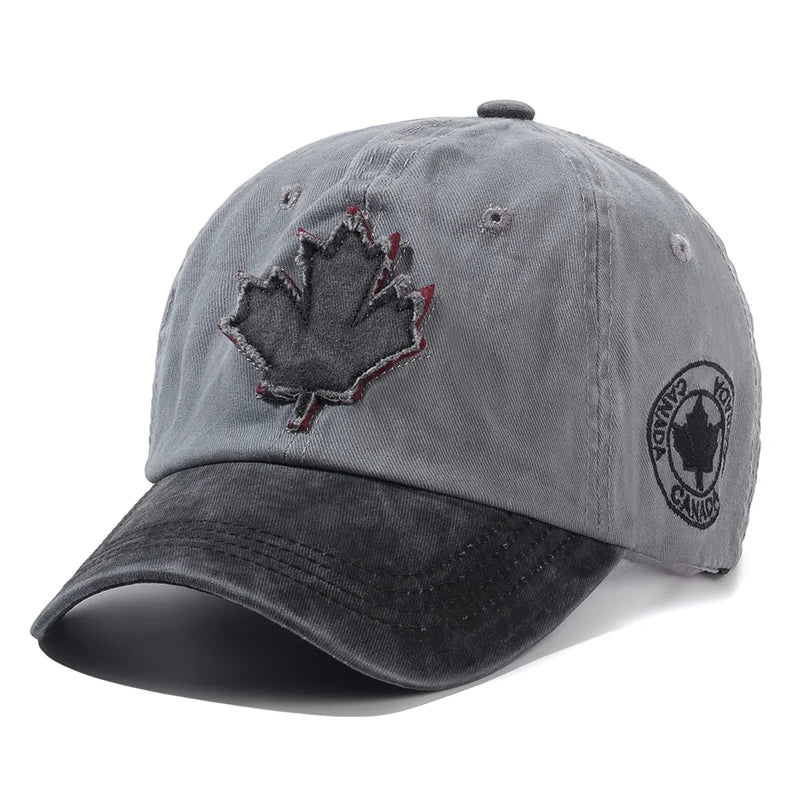 Unisex Washed Cotton Vintage Cap Canada Baseball Cap Men And Women