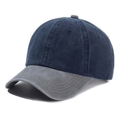 Unisex Cap Two-color Stitching Washed Cotton Baseball Cap Men & Women
