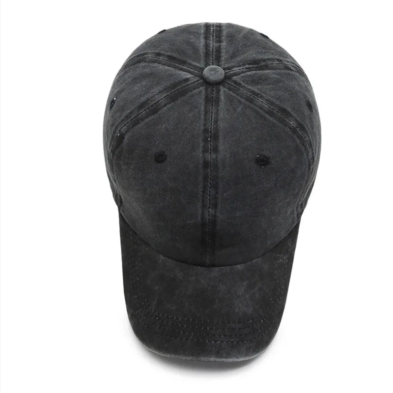 Unisex Cap Plain Color Washed Cotton Baseball Cap Men & Women