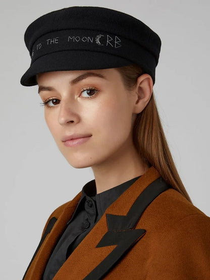 New Winter Women Hats Newsboy Caps Flat Letter Militray Caps