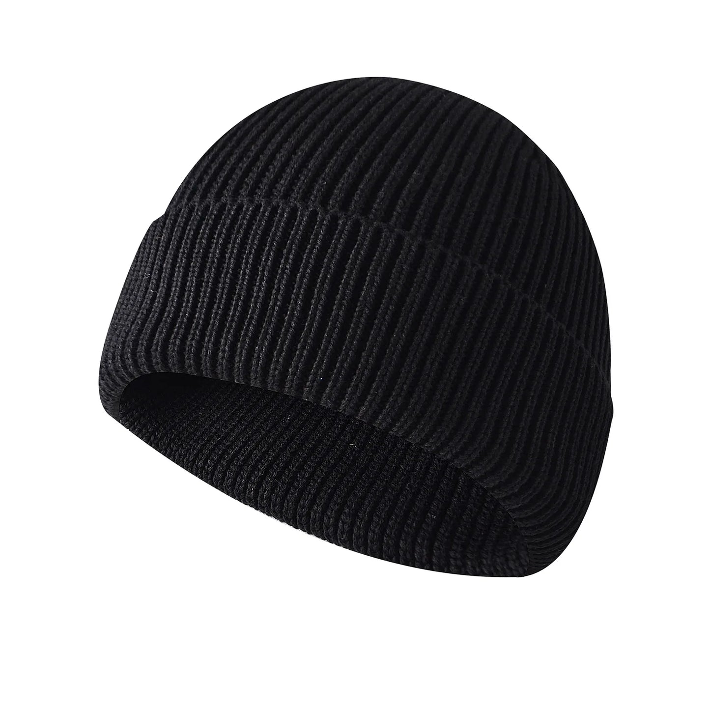 Winter Keep Warm Acrylic Cotton Blend Knitted Fabric Hat For Adult
