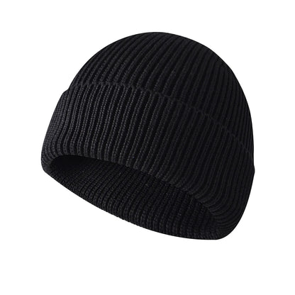 Winter Keep Warm Acrylic Cotton Blend Knitted Fabric Hat For Adult