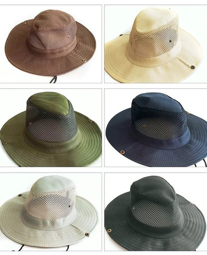 New Fishing Caps Men's Outdoor Hat Knight Cap Wide Straw Hat