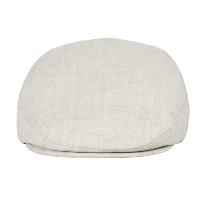 Linen Flat Cap For Men Women Herringbone Linen Newsboy Cap