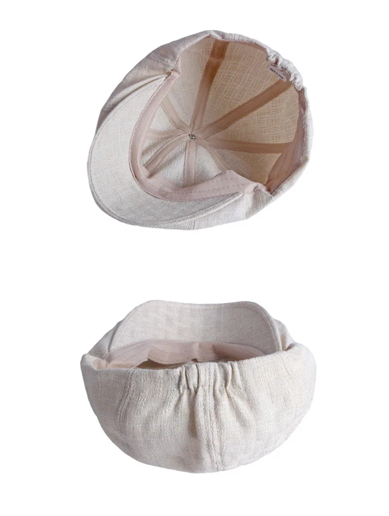 Summer Octagonal Hats For Men Breathable Newsboy Cap Painters Eight-Blade Hat