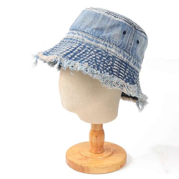 Spring Pure Washed Frayed Fisherman Hat