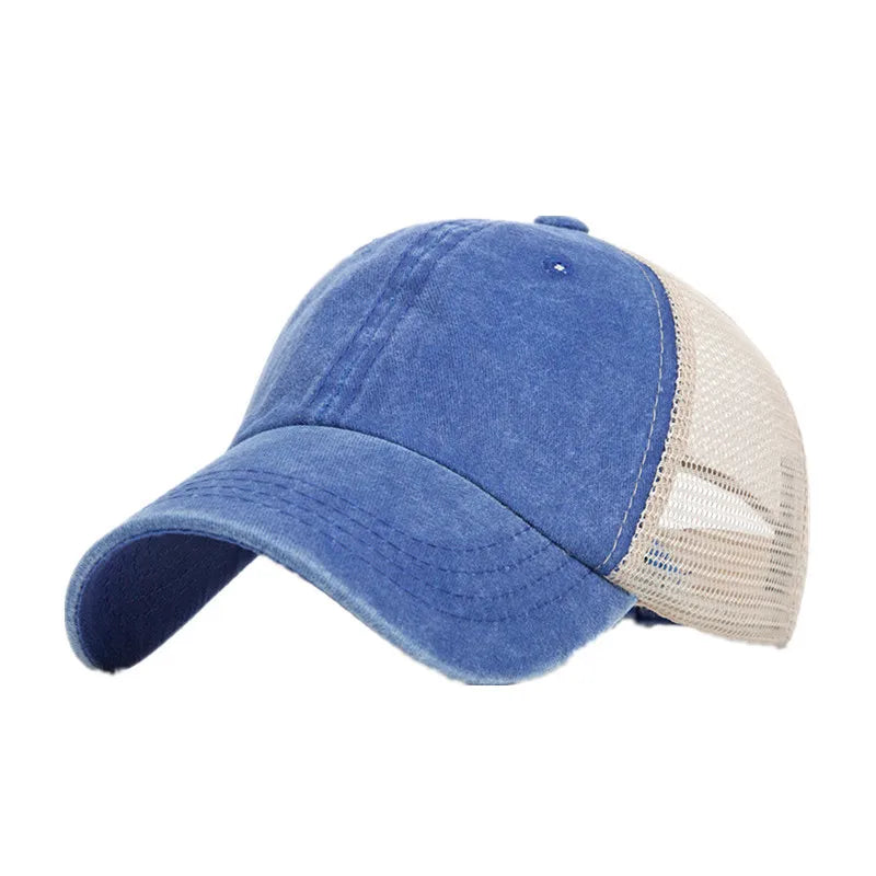 2024 Washed Cotton Mesh Breathable Baseball Cap