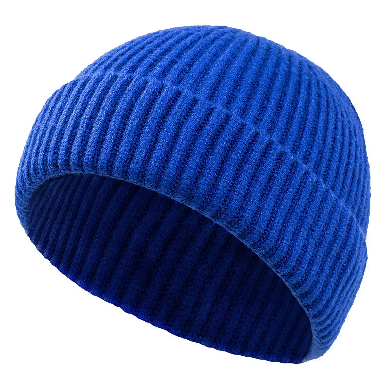 High Quality Thick Warm Male Winter Beanies Adult Casual Short Thread Hip Hop Hat