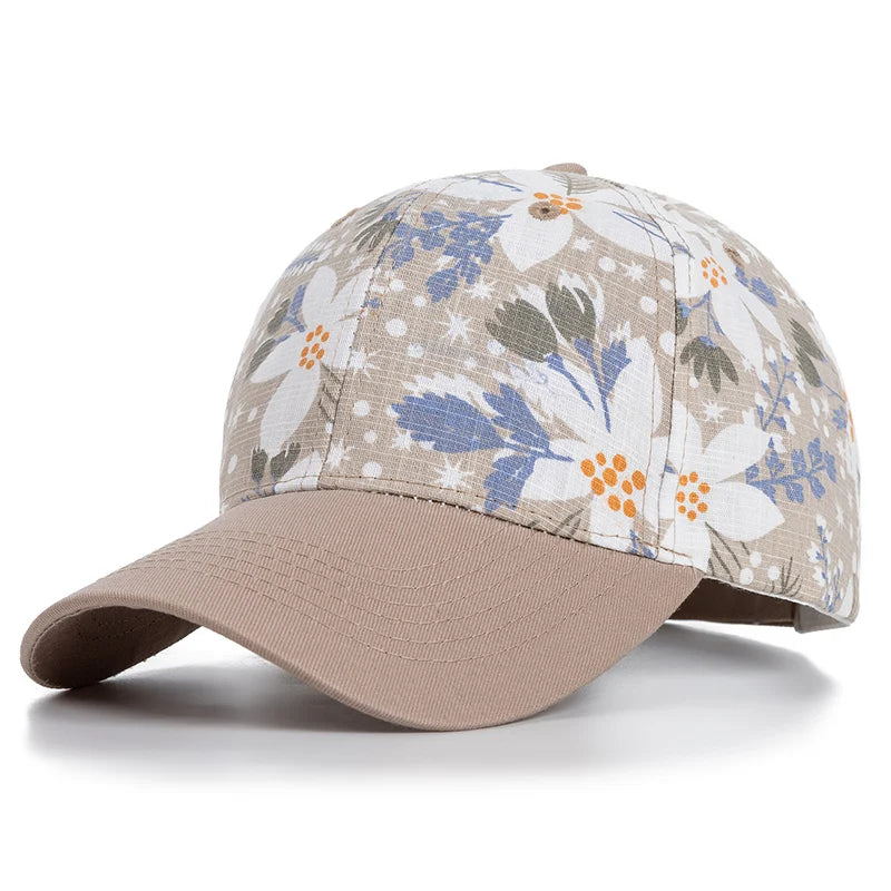 Fashion Women Cap Flowers And Foliage Print Baseball Cap Female