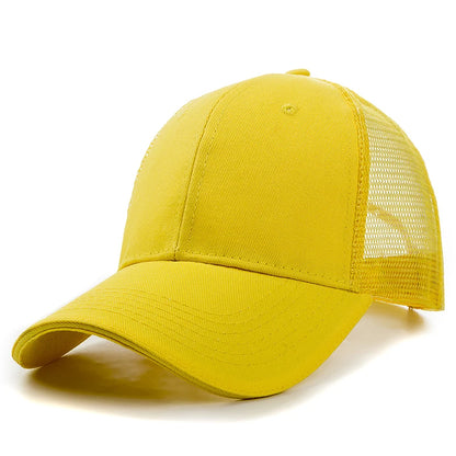 Unisex Mesh Cap Casual Plain Cotton Baseball Cap Adjustable Summer Trucker Hats