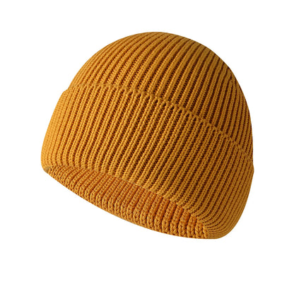 Winter Keep Warm Acrylic Cotton Blend Knitted Fabric Hat For Adult