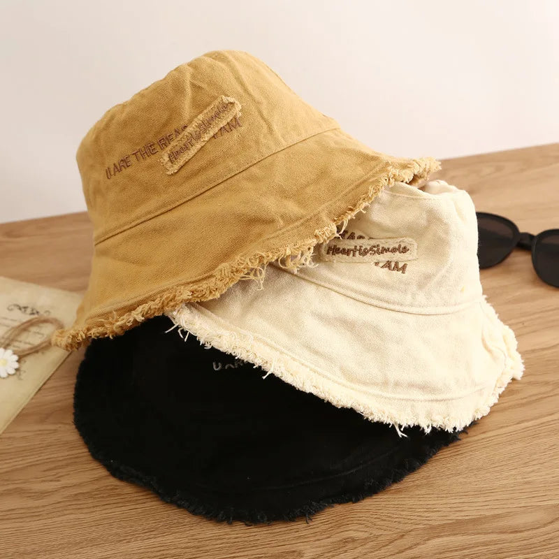Fashion Women Cotton Bucket Hats Female Summer Autumn