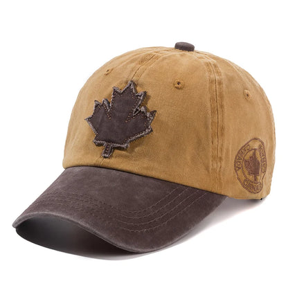 Unisex Washed Cotton Vintage Cap Canada Baseball Cap Men And Women