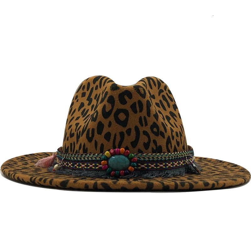 Trend Unisex Flat Brim Wool Felt Jazz Fedora Hats Men Women