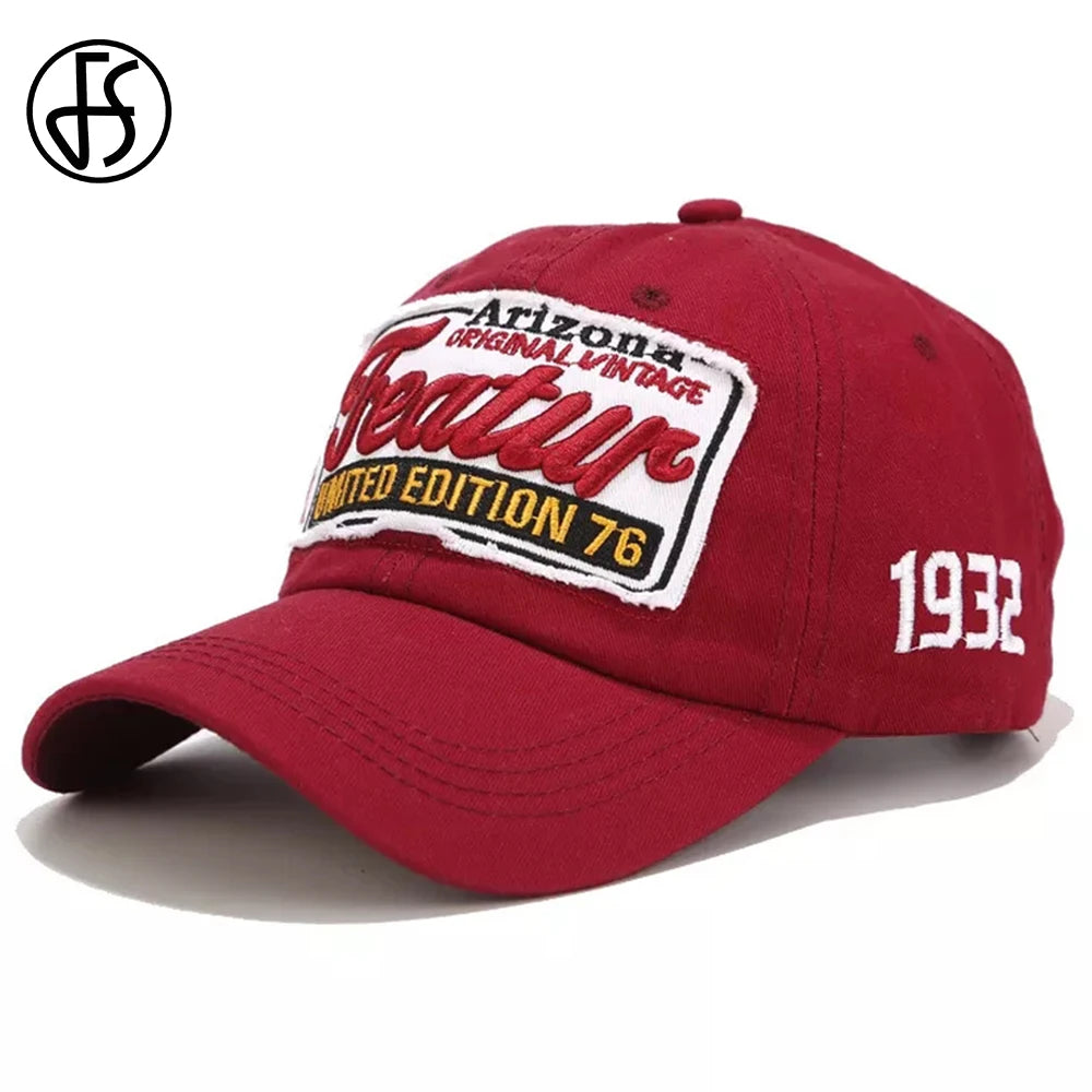 Vintage Red Pink Streetwear Baseball Cap For Men