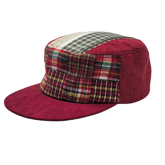 Vintage Thick Ribbed Winter Plaid 100% Cotton Corduroy Baseball Cap