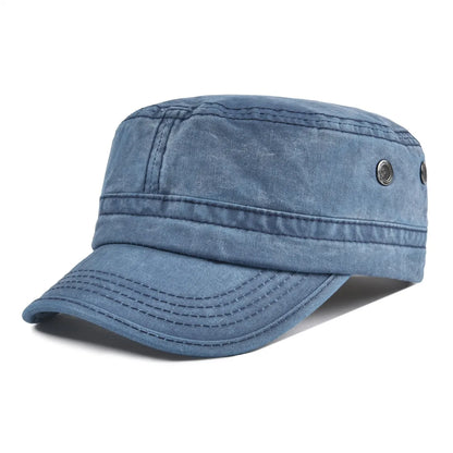 Men Washed Cotton Fashion Design Flat Baseball Cap