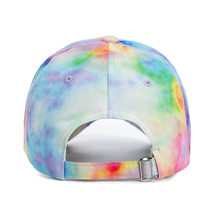 New Fashion Women Tie Dye Cap Multicolor Irregular Print Baseball Cap