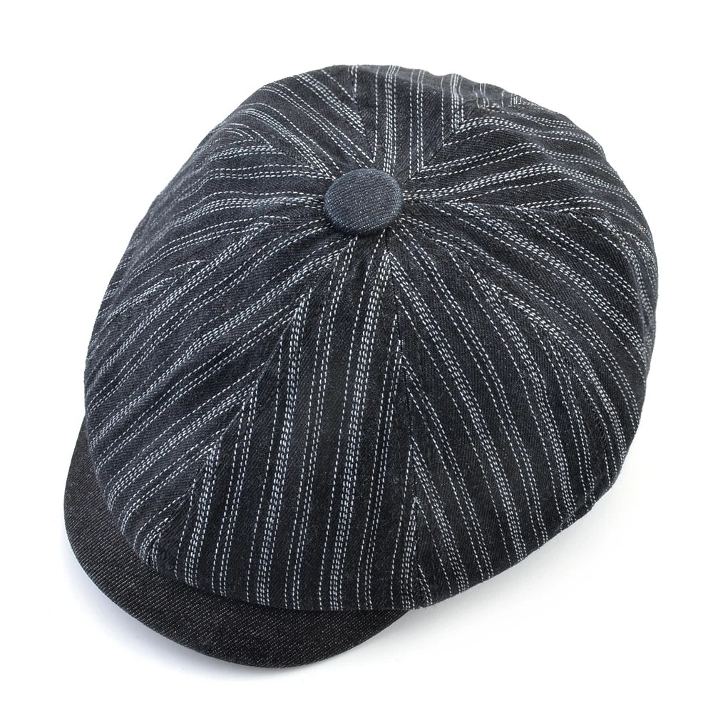 Vintage Striped Berets Men's Autumn