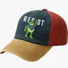 Retro Print Soft Top 6 Panel Letter Graphic Baseball Cap