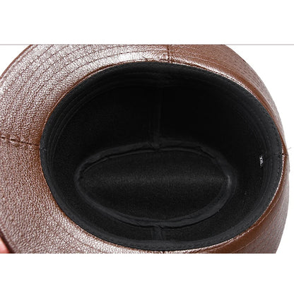 New 2025 Man High Quality Genuine Leather Cowhide Fedora